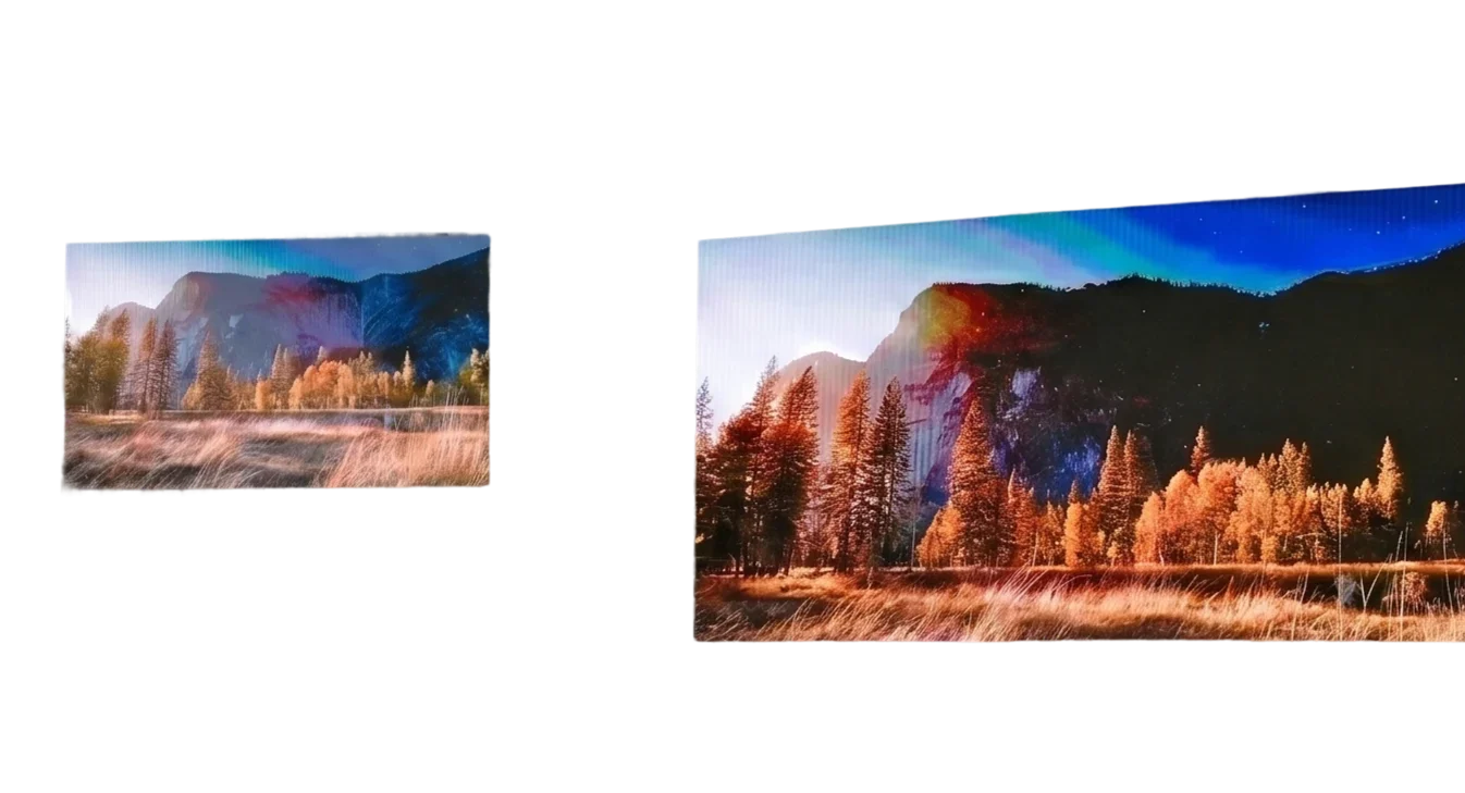 Zwei 4K-LED-Wände im Plenarsaal zeigen grossformatige Naturmotive